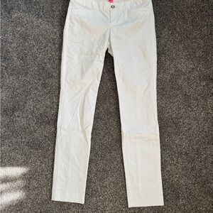 Lilly Pulitzer Skinny White Pants with Subtle Pattern